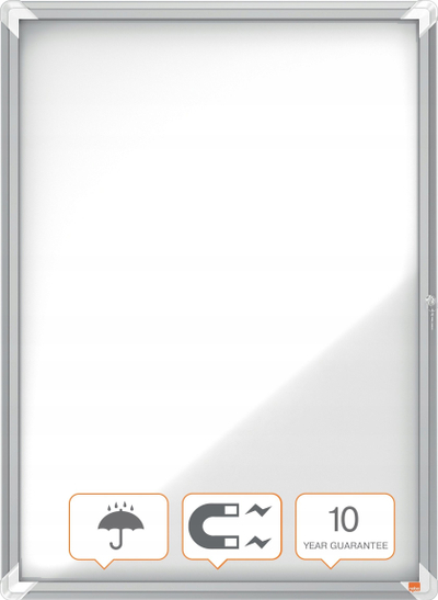 Tabelë njoftimesh Nobo Premium Plus Outdoor, magnetike, 9xA4, e bardhë