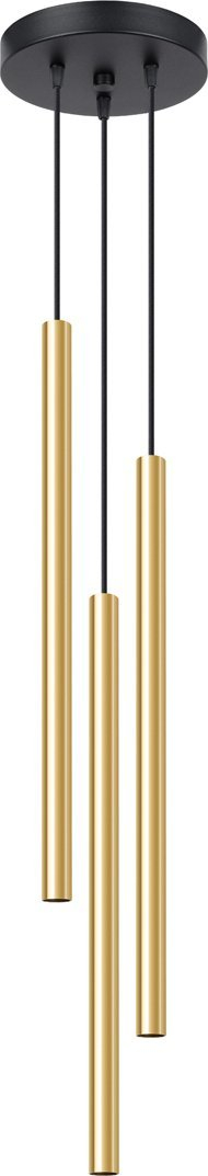 Llambë varëse Sollux Lighting Pastelo 3P, 3 tuba, stil i thjeshtë, ngjyrë ari