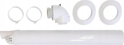 Set dalje horizontale për mur Vaillant 60/100, 725mm, plastikë e bardhë
