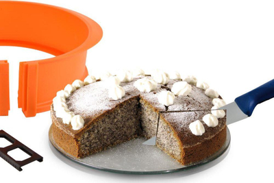 Formë torte silikoni me bazë qelqi, 23.5 cm, 7.5 cm, portokalli