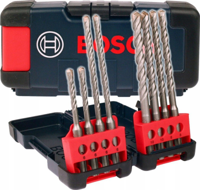 Set stërvitjesh Bosch SDS-plus Tough-Box, 8 copë, për beton, gri