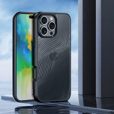Kapak telefoni DUX DUCIS Aimo Series për iPhone 16 Pro Max, PC+TPU, i zi