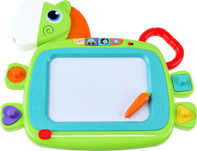 Lodër tabelë magnetike Hola Magic Board, në formë kali, me zë e drita, shumëngjyrëshe