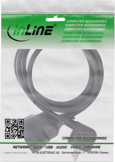 Kabllo zgjatuese InLine Power Extension Cable, Type F Schuko, 10m, e zezë