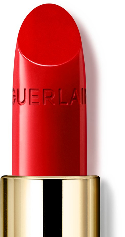 Karmin buzësh Guerlain Rouge G Satin 214 Le Rouge Kiss, përfundim sateni, 3.5g, i kuq