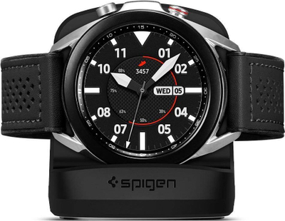 Mbajtëse ore smart Spigen S352 Night Stand për Samsung Galaxy Watch 3 dhe Watch 4, TPU, e zezë