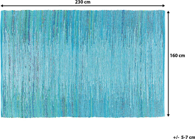 Tepih Zone Rag, pambuk, 160 x 230 cm, blu turquoise