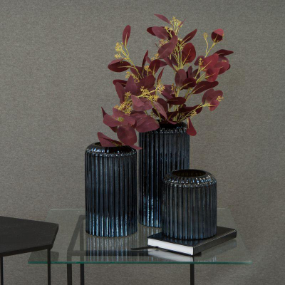 Mbajtëse qiriu Eurofirany Candelabrum, xham, 8 cm, blu navy