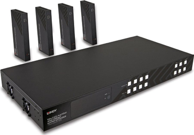 Matrix HDMI Lindy 150m Cat.6 4x4, 4K60, HDBaseT, e zezë