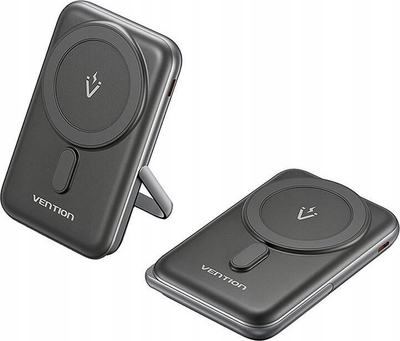 Пренослив полнач Vention магнетска безжична надворешна батерија, 10000mAh, 20W, црна