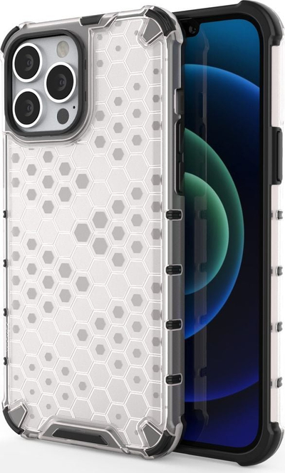 Kapak mbrojtës Hurtel Honeycomb për iPhone 13 Pro Max, xhel transparent
