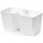 Vazo barishtesh Prosperplast Twins Cube, 2.5L, me gërshërë Herbs Cut, e bardhë