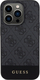 Kapak telefoni Guess 4G Stripe për iPhone 15 Pro 6.1", TPU, lëkurë eko, gri