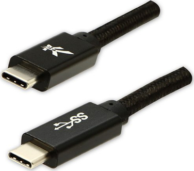 Kabllo USB Logo USB C në USB C, 1 m, 5 Gb/s, i zi