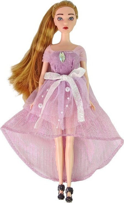 Kukull LeanToys Emily, 30cm, kotele e bardhë, flokë të gjata bionde