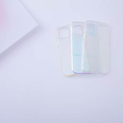 Kuti mbrojtëse Hurtel Aurora Case për iPhone 13 Pro Max, xhel i butë fleksibël, efekt me ngjyra që lozin me dritën, blu