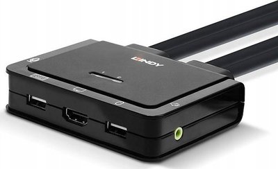 Switch KVM Lindy 2 porta, USB HDMI, 4K, i zi