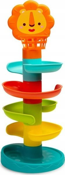 Lodër edukative Toyz Balltrack Lion, pistë spirale me topa, mbi 18 muaj, shumëngjyrëshe
