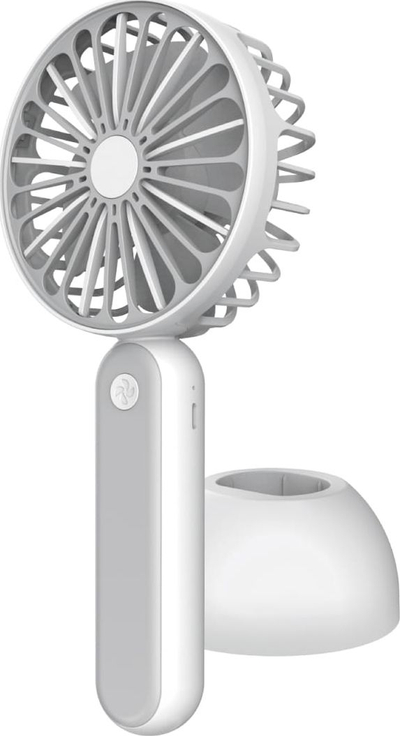 Ventilator i vogël portativ Platinet Pocket Fan, bateri 1200 mAh, karikim me micro USB, gri me të bardhë