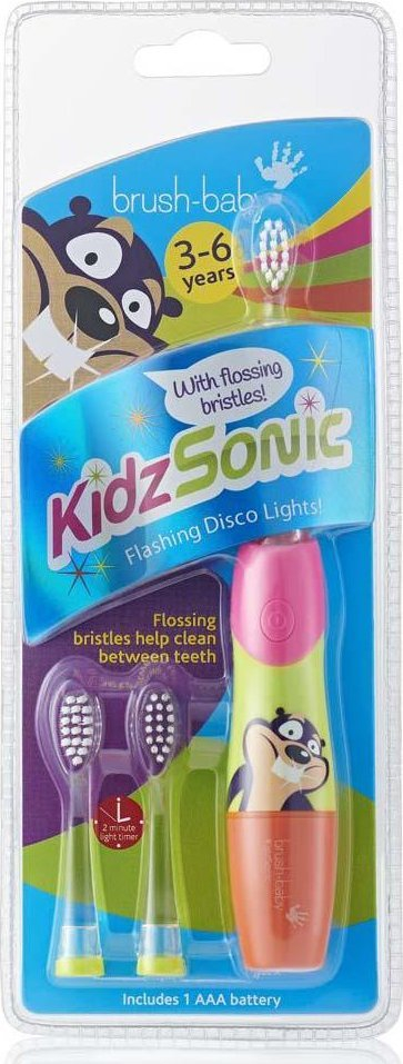 Furçë dhëmbësh elektrike Brush-baby KIDZSONIC, për fëmijë, rozë dhe portokalli