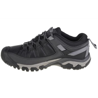 Këpucë hiking Keen Targhee III Waterproof Leather për burra, lëkurë, të zeza gri
