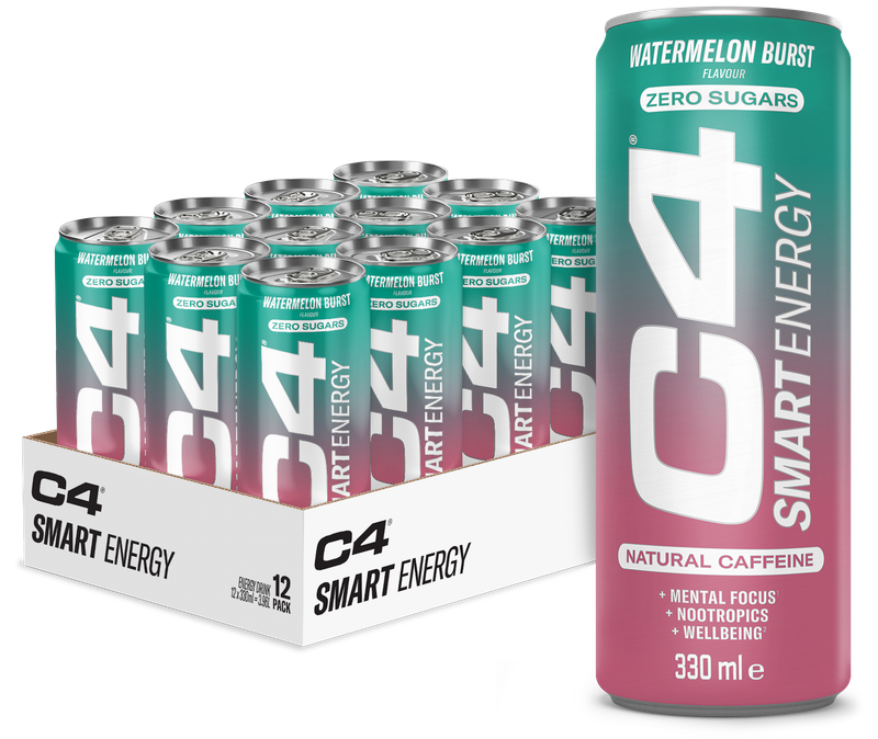 Pije energjike C4 Smart Zero Sugar Energy Drinks Box, Watermelon, 12 x 330ml