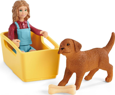 Set lojrash Schleich Farm World Dog Cart 42543, figurina me karrocë, për kalamaj 3+
