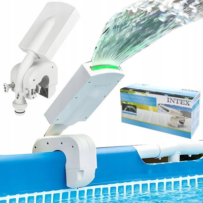 Sprinkler uji për pishinë Intex 28089, me LED shumëngjyrëshe, për pishina me kornizë mbi tokë