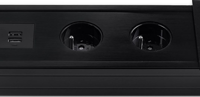 Prizë tavoline rrëshqitëse Spacetronik SPS-S24B, 2x prizë, 2x USB, e zezë