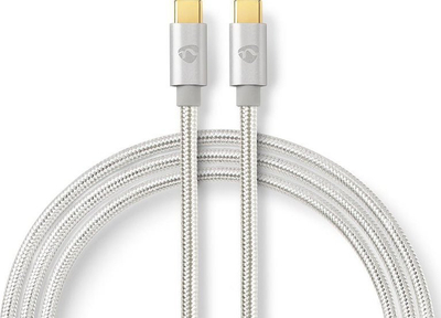 Kabllo USB Nedis Profigold USB C në USB C, 2m, 100W, e argjendtë