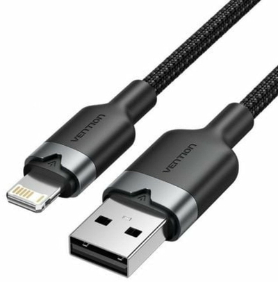 Kabllo Vention USB 2.0 Type A në Lightning, 1m, 2.4A, e zezë