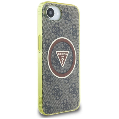 Футрола за телефон Guess MagSafe за iPhone 16e, сјаен ефект, мотив 4G, златна