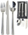 Set i lugës pirunit dhe thikës, çelik inox, për 1 person, argjendi i shndritshëm