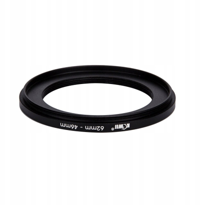 Unazë adapteri fotografik KIWI SD 62 49mm, metal, për objektiv 62mm në filtra 49mm, e zezë