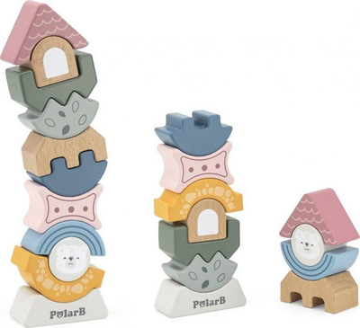 Kullë druri puzzle Viga Toys VIGA PolarB, 11 copë, shumëngjyrëshe