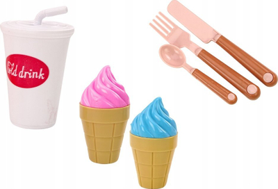 Set lodrash kuzhine Mini Happy Gourmet, pica e akullore, takëme plastike shumëngjyrëshe