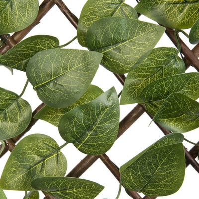 Декоративен панел за градина Nature Garden Trellis, дрво од врба, вештачки лисја, темно зелена