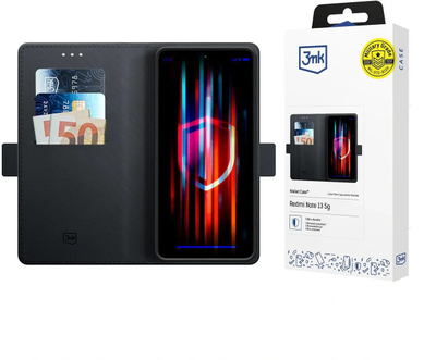 Këllëf portofol 3mk Wallet Case për Apple iPhone 16e, me kapak, i zi