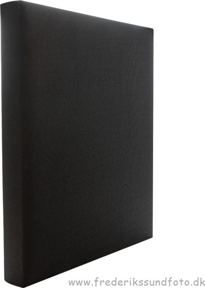 Album fotografish Focus Base Line Canvas Ringbinder, kapak me pëlhurë, me unaza, i zi