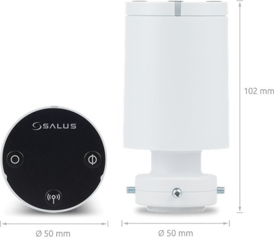 Aktuator termostatik Salus TRV10RAM, për valvula RA, wireless, i bardhë