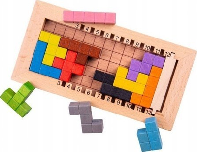 Lojë tavoline W&amp;K Katamino, puzzle druri, për kalamaj 3+