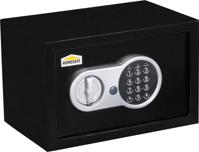 Kasafortë elektronike Homesafe HV17E, 17x23x17cm, me tastierë me numra, ngjyrë e zezë karbon