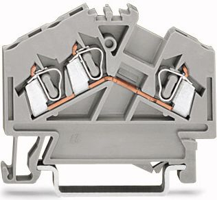 Terminal hekurudhor Wago 280-641, 3 përçues, 2.5mm², gri