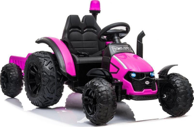 Traktor lodër me bateri HZB-200, me rimorkio, rozë