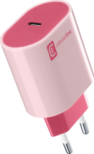 Karikues USB C Cellularline Style and Color, 20W, rozë