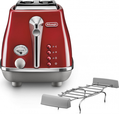 Toaster DeLonghi Icona Capitals CTOC 2103.R, 2 feta, 900W, i kuq