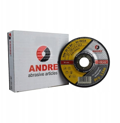 Disk bluarës ANDRE Pro Line 27, 125x6x22.2 mm, për inox, i verdhë