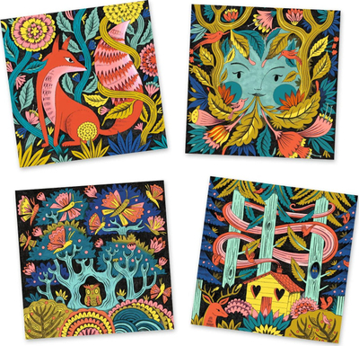 Set ngjyrosjeje 3D Djeco Fantasy Forest, 7 markera, syze 3D