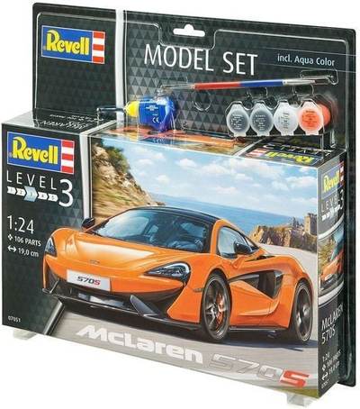 Model makine Revell McLaren 570S, set model 1:24, 106 pjesë, plastike