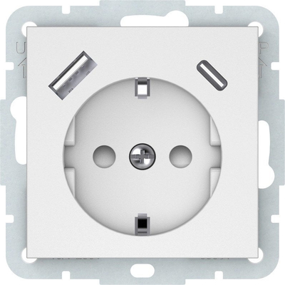 Prizë murore Vila SOCKET+USB A+C WMAT RP16-002-22, USB-A, USB-C, e bardhë